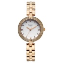 Titan Raga Showstopper Quartz Analog White Dial Rose Gold Metal Strap Watch For Women