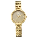 Titan Raga Showstopper Quartz Analog Silver Dial Golden Metal Strap Watch For Women