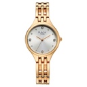 Titan Raga Showstopper Quartz Analog Silver Dial Rose Gold Metal Strap Watch For Women