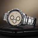 Sonata Chronos Quartz Analog with Date Champagne Dial Silver Colour Stainless Steel Strap Watch For Men