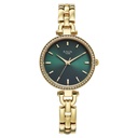 Titan Raga Showstopper Quartz Analog Green Dial Golden Metal Strap Watch For Women
