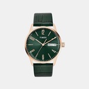 Timex Trendline Men Quartz Green Dial Analog Leather Watch TWEG25509