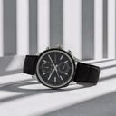 Titan Men's Midnight Precision: Multifunction Blue Dial with Classic Leather Strap Watch