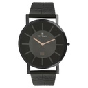 Titan Edge Quartz Analog Black Dial Black Leather Strap Watch For Men