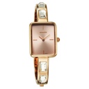 Sonata Aura Quartz Analog Pink Dial Rose Gold Stainless Steel Strap Watch For Women