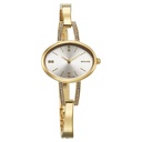 Sonata Aura Quartz Analog Silver Dial Golden Stainless Steel Strap Watch For Women