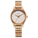 Titan Karishma Quartz Analog Off White Dial Rose Gold Stainless Steel Strap Watch For Women