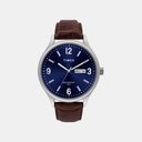 Timex Trendline Men Quartz Blue Dial Analog Leather Watch TWEG18400