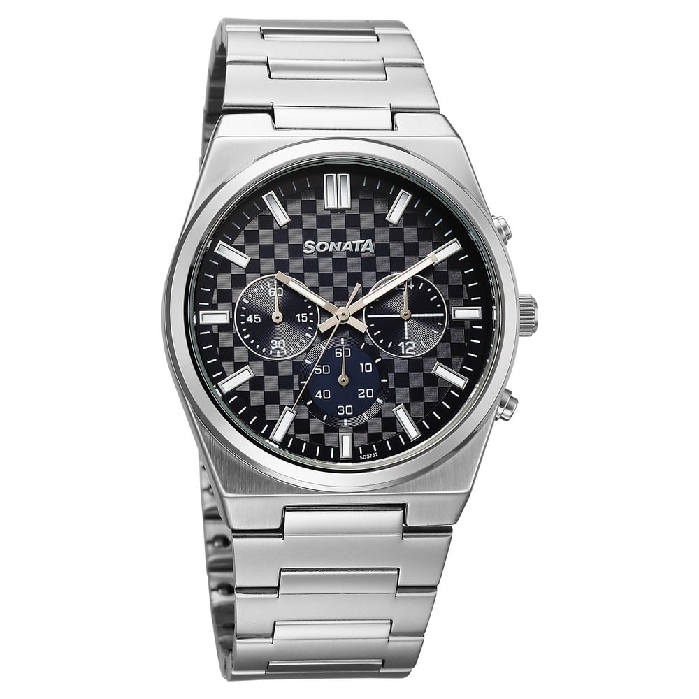 Sonata Festive Quartz Analog Multicoloured Dial Metal Strap Watch For Men