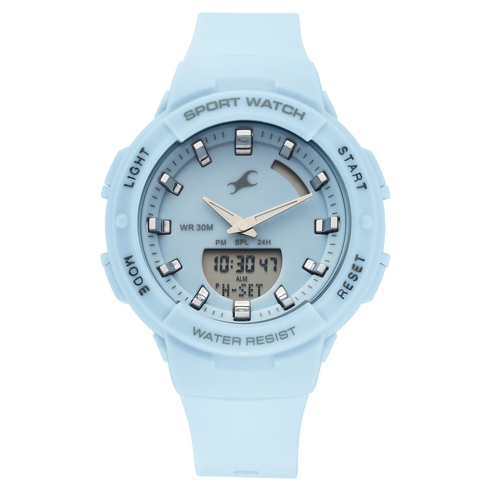 [68054pp02w] Fastrack StreetStyle Quartz Analog Blue Dial Blue Plastic Strap Watch For Girls