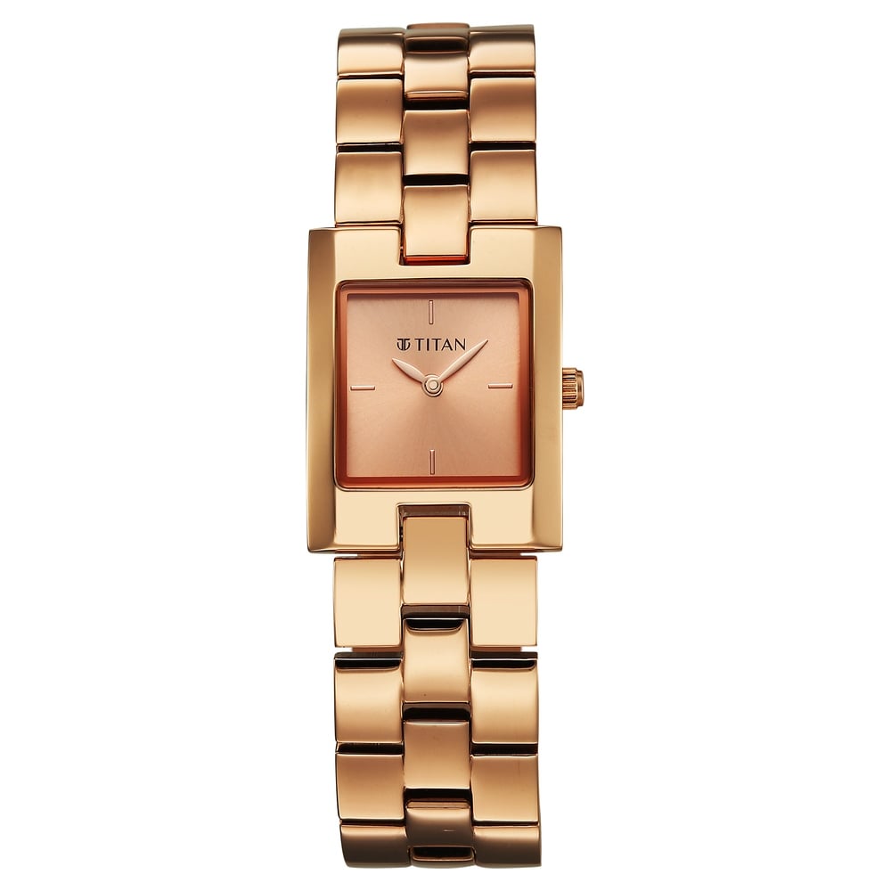 Titan Eminence Quartz Analog Rose Gold Dial Rose Gold Strap Watch For Women