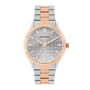 Logues Quartz Analogue Silver Dial Rose Two Tone Metal Strap Watch For Men