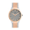 Logues Quartz Analogue Grey Dial Rose Two Tone Metal Strap Watch For Men