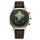 Fastrack Chrome K Quartz Multifunction Green Dial Brown Leather Strap Watch For Guys