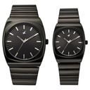 Fastrack Mixmatched Quartz Analog Multicoloured Dial Two Toned Stainless Steel Strap Watch For Couple