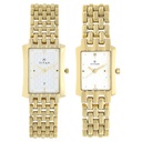 Titan Quartz Analog with Date Silver Dial Stainless Steel Strap Watch for Couple