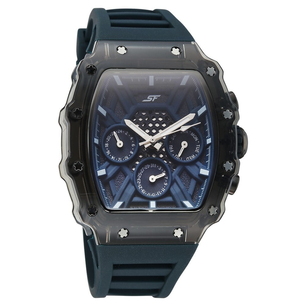 [77178PP03W] SF Maiden Voyage Sport Watch Blue dial And Strap Tonneau Shaped Case with Multifunction movement