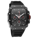 SF Maiden Voyage Sport Watch Black dial And Strap wih red accents Tonneau Shaped Case with Multifunction movement