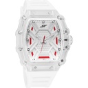 SF Maiden Voyage Sport Watch White Dial And Strap with red accents Tonneau Shaped Case