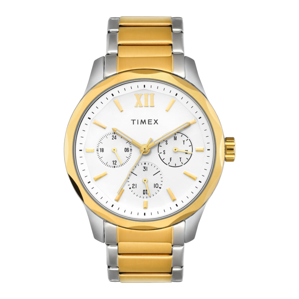[TW0TG7624] Timex Men White  Round Multifunction Dial Watch- TW0TG7624