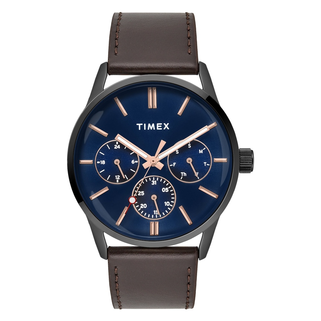 [TWEG25515] Timex Trendline Round 41mm Blue Dial Analog Men Watch - TWEG25515