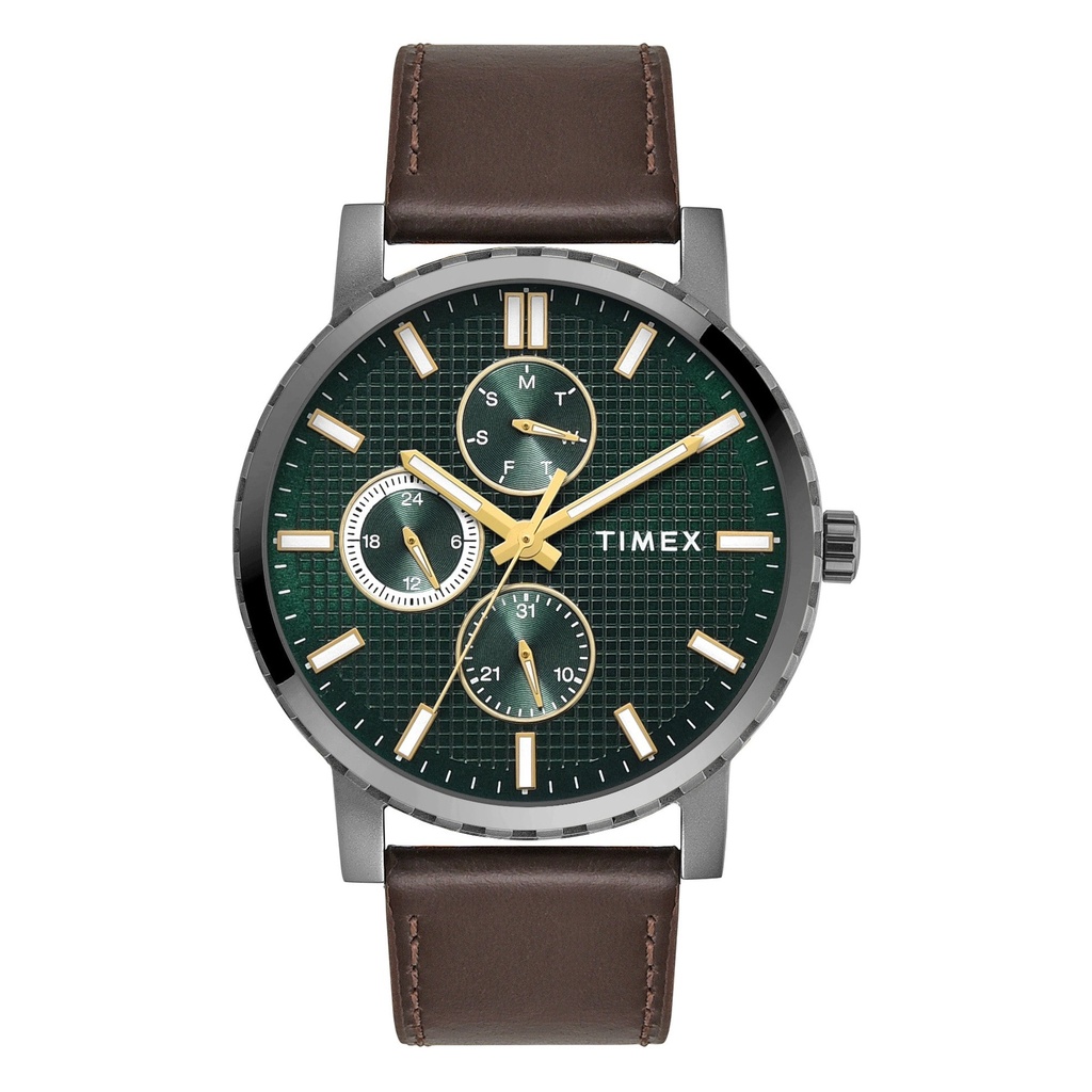 [TWEG34700] Timex Trendline Round 44mm Green Dial Analog Men Watch - TWEG34700