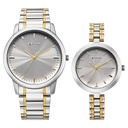 Titan Bandhan Eternal Pair Analog with Silver Dial Dual Tone Stainless Steel Strap Watch for Couples