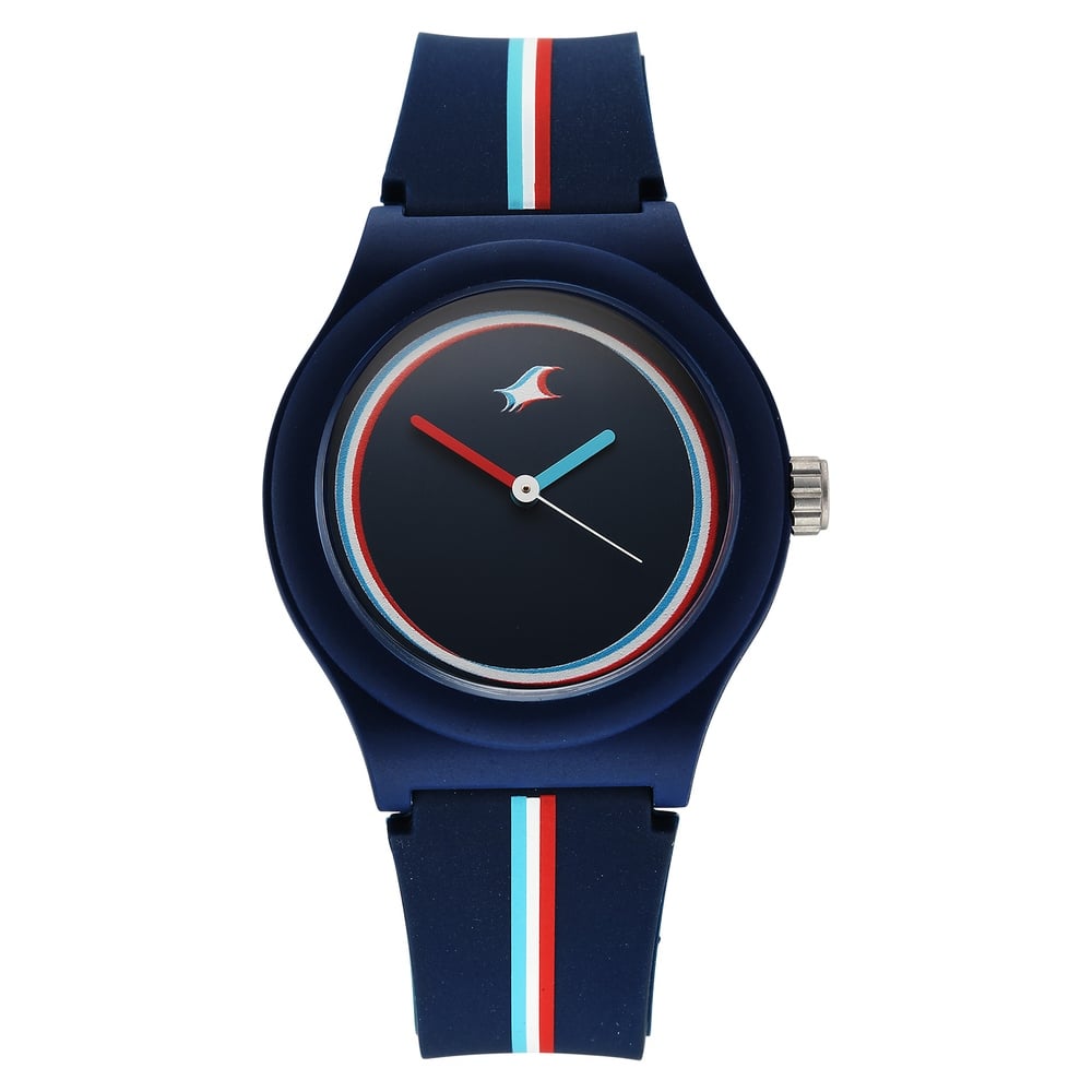 [38037PP25W] Fastrack Zine Quartz Analog Blue Dial Blue Silicone Strap Watch For Girls