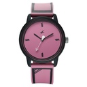 Fastrack Zine Quartz Analog Pink Dial Pink Silicone Strap Watch For Guys