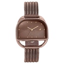 Fastrack Style Up Quartz Analog Brown Dial Brown Stainless Steel Strap Watch For Girls