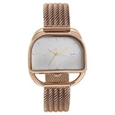 Fastrack Style Up Quartz Analog Silver Dial Rose Gold Stainless Steel Strap Watch For Girls