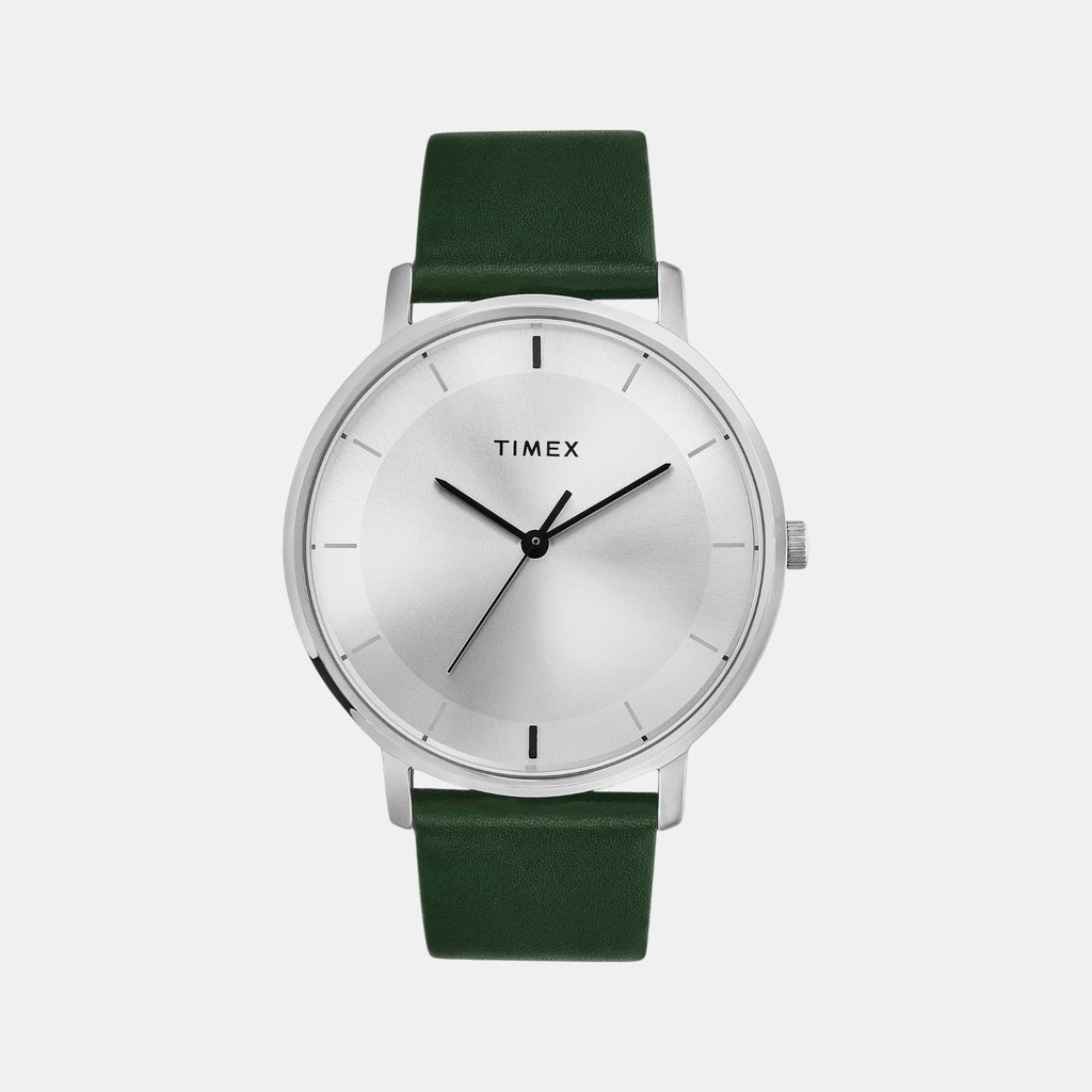 Timex Trendline Men Quartz Silver Dial Analog Leather Watch TW0TG8013