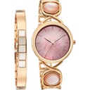 Titan Raga Power Pearls Quartz Analog Mother of Pearl Dial Rose Gold Metal Strap Watch For Women