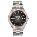 Sonata Festive Quartz Analog Black Dial Two Toned Metal Strap Watch For Men