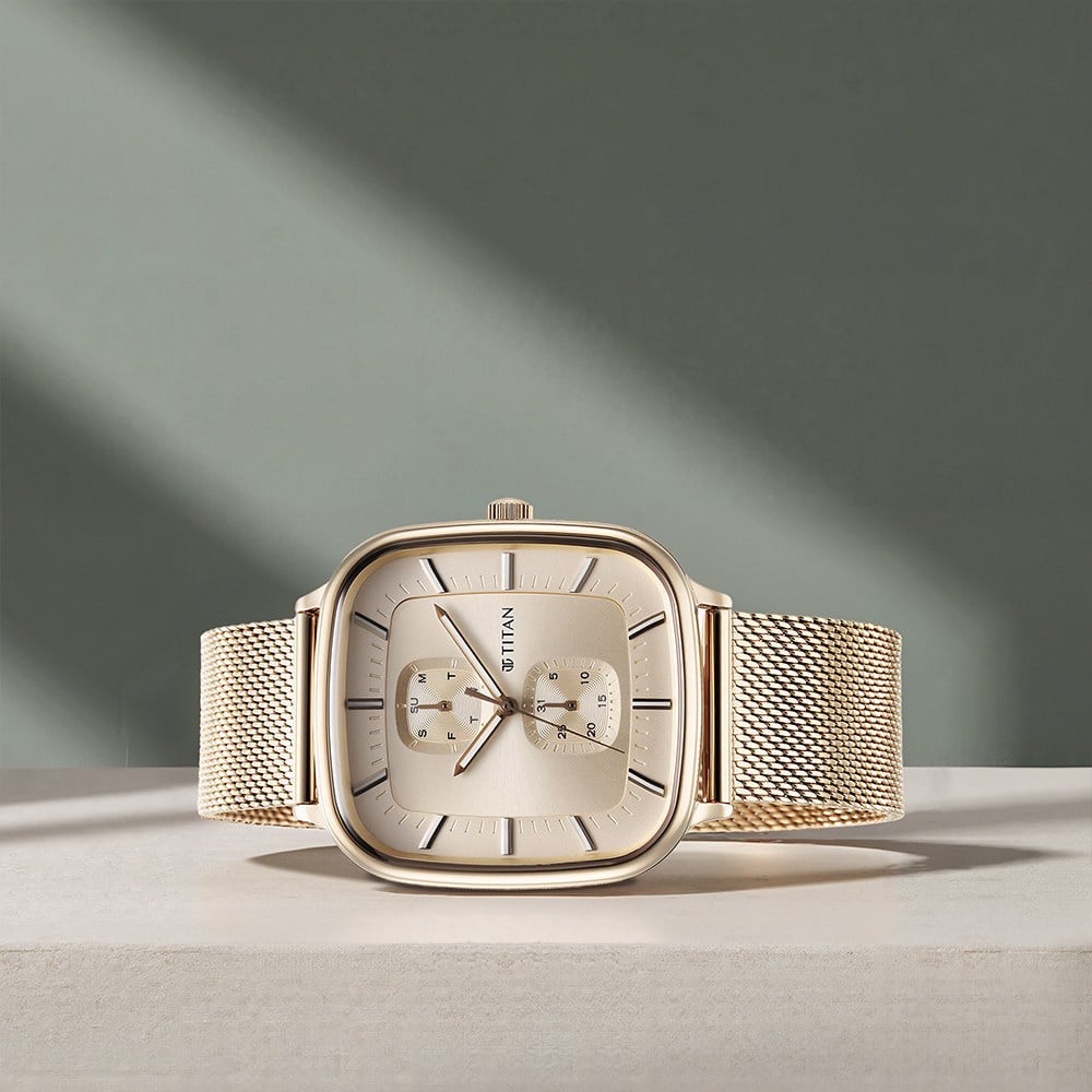 Titan Avant Garde Silver Dial Quartz Multifunction Stainless Steel Strap watch for Men