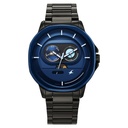 Fastrack Street Opulence Quartz Sun Moon Multifunction Blue Dial Black Stainless Steel Strap Watch For Guys