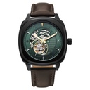 Fastrack Automatics Collection Green Dial Brown Leather Strap Watch For Guys