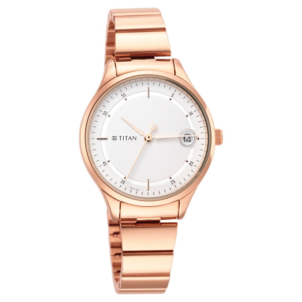 [2649WM01] Titan Workwear Silver Dial Women Watch With Stainless Steel Strap