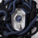 Poze By Sonata Quartz Analog Blue Dial Silver Metal Strap Watch For Men