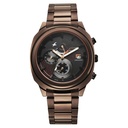 Fastrack Kronos Guys Chronograph Watch With Date Black Dial & Brown Stainless Steel Strap