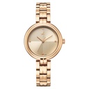 Fastrack Stunners Quartz Analog Beige Dial Rose Gold Stainless Steel Strap Watch For Girls