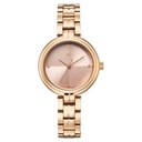 Fastrack Stunners Quartz Analog Pink Dial Rose Gold Stainless Steel Strap Watch For Girls