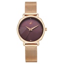 Fastrack Stunners Quartz Analog Purple Dial Rose Gold Stainless Steel Strap Watch For Girls