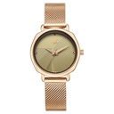 Fastrack Stunners Quartz Analog Green Dial Rose Gold Stainless Steel Strap Watch For Girls