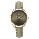 Fastrack Stunners Quartz Analog Green Dial Green Leather Strap Watch For Girls