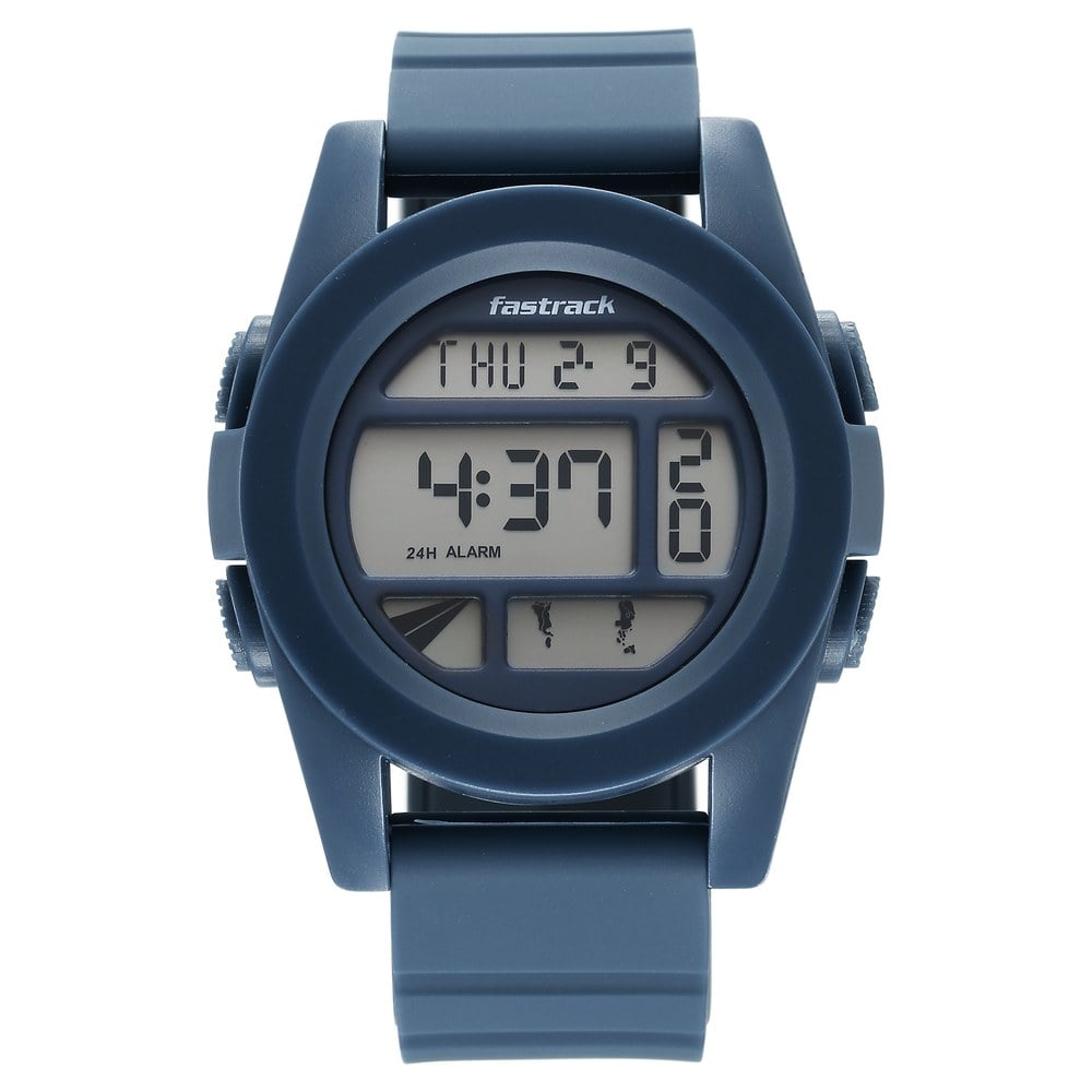 [38120PP03] Fastrack StreetStyle Digital Blue Dial Blue Silicone Strap Watch For Guys
