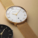 Titan Black and Gold Quartz Analog with Date Silver Dial Stainless Steel Strap Watch for Men