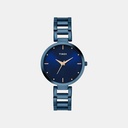 Timex Trendline Women Quartz Blue Dial Analog Stainless Steel Watch TW000X277