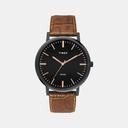 Timex Classics Men Quartz Black Dial Analog Leather Watch TW0TG8004