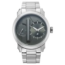 Fastrack Pulse IV Dual Time Analog Watch with Green Dial & Silver Stainless Steel Strap For Guys